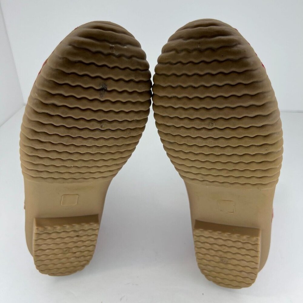 Dr Scholl's Women's Red Brown Lace-Up Sleek Waterproof Size 7 Rain Duck Boots - Picture 8 of 10